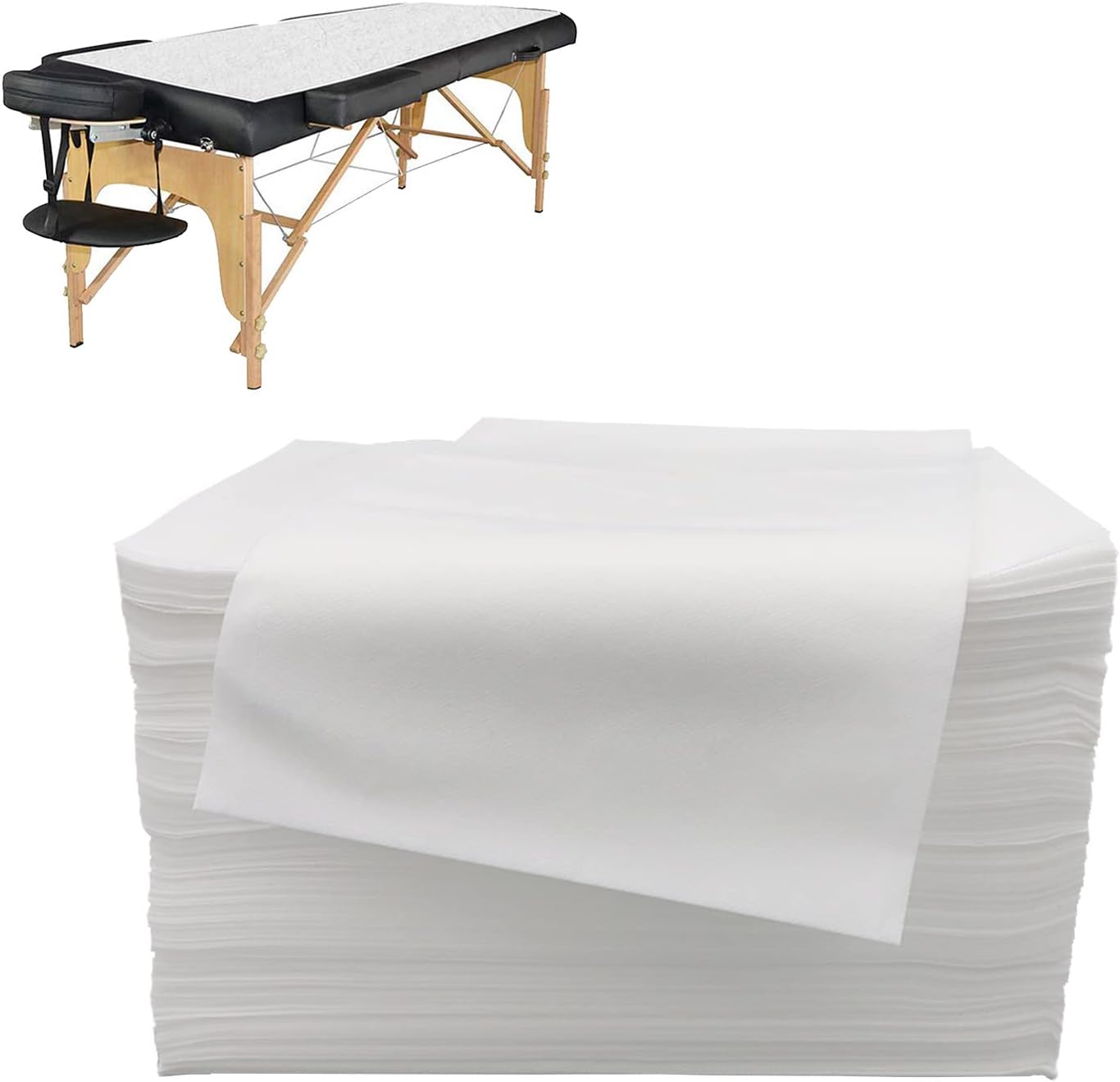 Rngwaper 80 Count Disposable Massage Table Sheets Covers Disposable Sheets for Massage Table spa Tattoo Bed Cover for Waxing Therapist lash Salon 31x71inches (white)