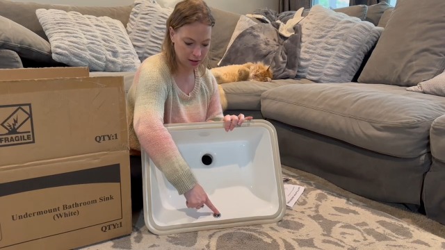 HOROW 20 x 15 Inch Undermount Bathroom Sink, White Rectangular