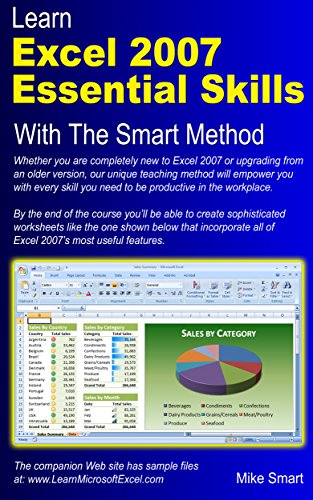 Learn Excel 2007 Essential Skills with The Smart Method: Courseware tutorial for self-instruction to beginner and intermediate level