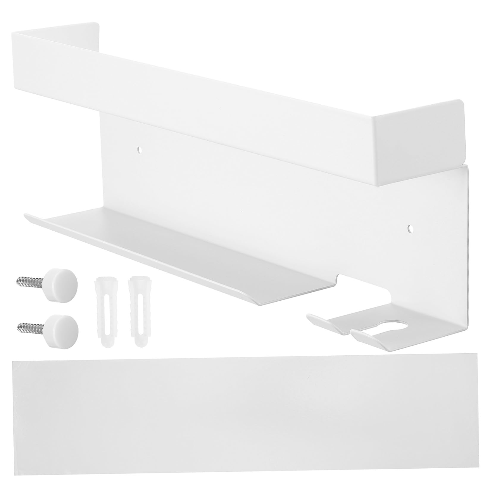 Toyvian Aluminium Haartrockner Halterung Ohne Bohren Wandmontierter Föhnhalter Hitzebeständiger Lockenstab und Glätteisen Organizer Platzsparendes Badezimmer Zubehör Einfache Montage Weiß