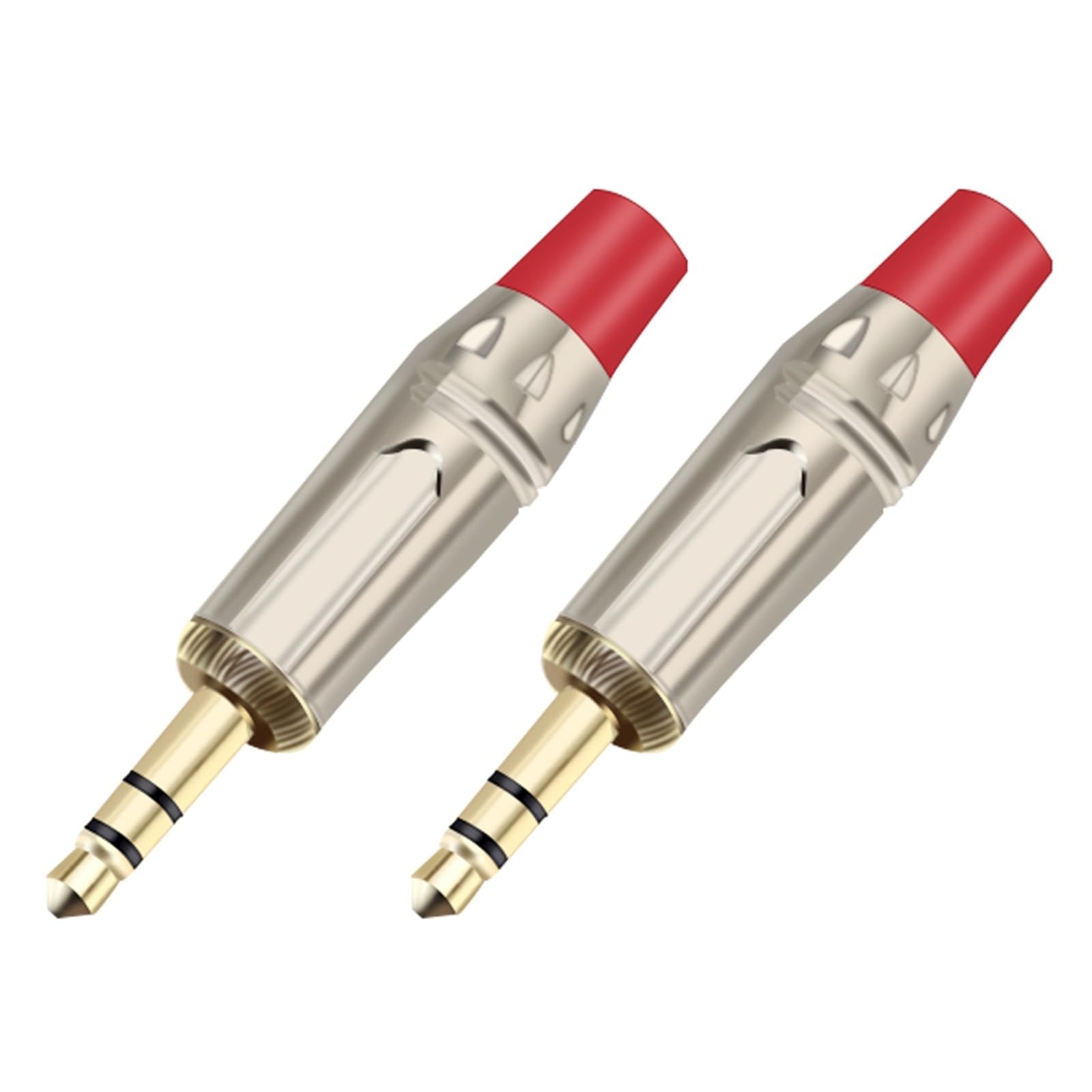 50 pièces 3.5mm 3 pôles stéréo mâle prise fil à souder connecteur casque écouteur bricolage Jack (Color : 50xRed)