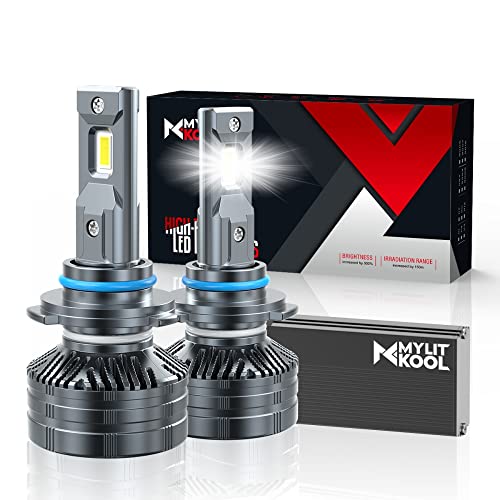 [$39.09 was $69.99] #LightningDeal MYLITKOOL 9005/HB3 LED Headlight Bulbs, 120W 20000LM 600% Bright LED Headlights, Dual Beam 6500K Cool White Super Bright LED Headlight Conversion Kit, IP68 Waterproof, Halogen Replacement