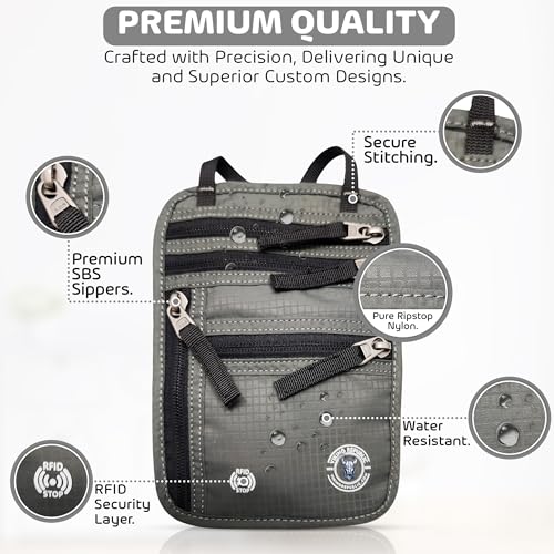Image of Viking Republic - Neck Wallet - RFID Blocking Passport Wallet - Travel Pouch for Passports - Easy To Conceal
