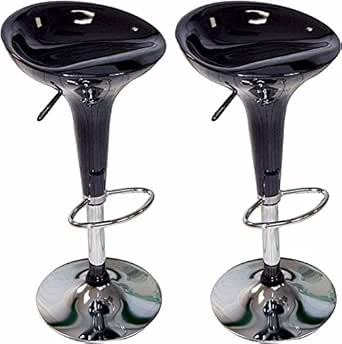 Mod Made MM-BC-063A-Black Rio Adjustable Bar Stool 2-Pack - (2 Barstools)