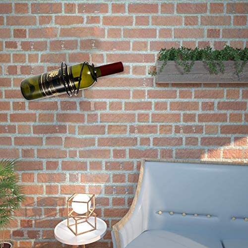Cabilock Wijnrek wandhouder ijzer vintage spiraal enkele hangende wijnfles display houder wijnhouder flessenrek voor bar pub thuis decoratie 6 stuks (zwart) - Image 5