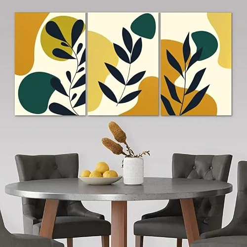 WBYZAC Botanical Posters-Abstract Botanical Leaves Wall Art Canvas Painting Plants Boho Posters and Prints Wall Pictures For Living Room Kitchen Decoration-60 * 80cm*3PCS (No Frame)