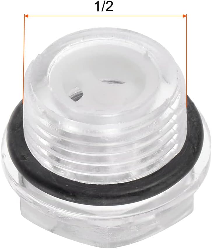 uxcell Air Compressor Oil Level Gauge Sight Glass 1/2" Male Threaded Glass Liquid Indicator Sight Window 5Pcs