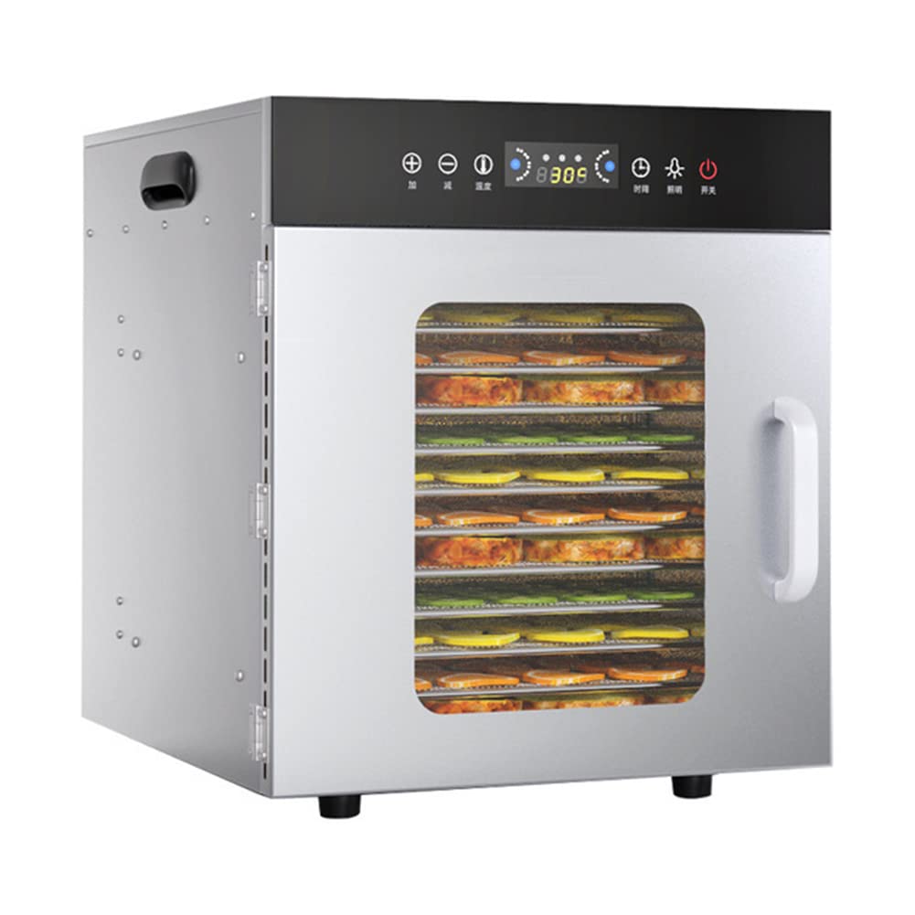 Disidratatore per Erbe essiccate, Carne secca, Patatine di Frutta, Temperatura Regolabile da 30 a 90° per Snack sani e Naturali