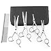 AUGYMER 5 PCS Rounded Tips Pet Grooming Scissors Kit, Curved Pet Grooming Shears For Cats Dogs Stainless Steel Scissor For Body Face Ear Nose Paw