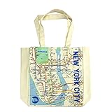 Torkia - Official Licensed New York MTA Subway Map Canvas Tote Bag (Khaki)