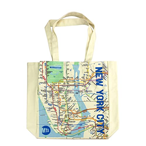 Bolso tote de lona con mapa oficial licenciado del metro de Nueva York MTA miniatura 1