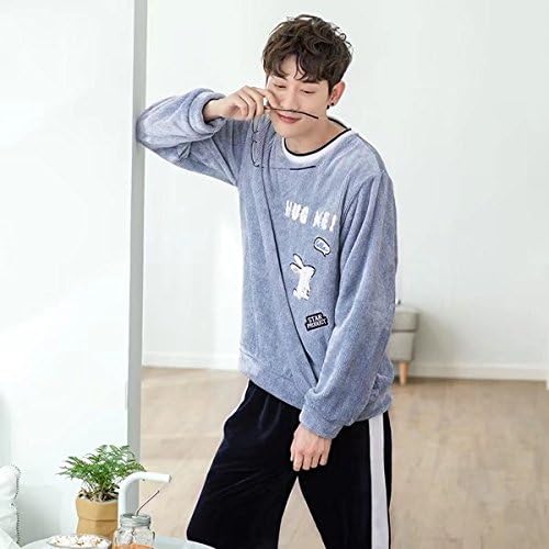 Amazon ノーブランド品 ペアパジャマ ルームウェア もこもこ メンズ ルームウェア パジャマ 可愛い ルームウェア レディース ルームウェア 上下セット 冬 長袖 パジャマ メンズ 部屋着 ロングパンツ あったか 寝巻き 男女兼用 裏起毛 お揃いペア パジャマ ルーム