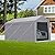 PEAKTOP OUTDOOR 10x20 ft Heavy Duty Carport with Removable Sidewalls, Portable Car Canopy, Garage Tent, Boat Shelter with Reinforced Triangular Beams, Gray