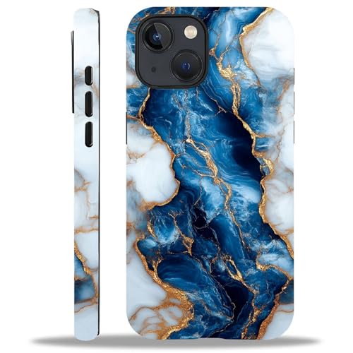 Coque iPhone 14 marbre bleu pour sublimer votre style urbain chic et protéger votre smartphone