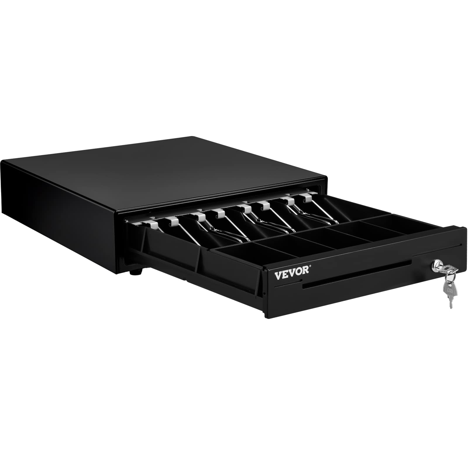 VEVOR Tiroir-Caisse Enregistreuse 33,6 cm Manuel Automatique 4 Billets 5 Pièces RJ11 RJ12 POS