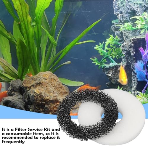 Image of Foam and Carbon Rings Filter Replacement Compatible with Biorb Aquariums，Aquarium Sponge Foam Filter Pads (10 piece of Carbon Foam, 10piece of Regular Foam, 2 Cleaning brushs,1 Cleaner pad)