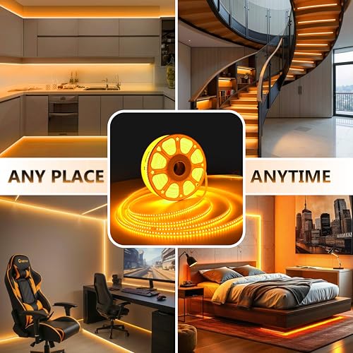 Image of Forus LED Rope Light 1 Meter Outdoor Waterproof Decorative Cove Lights for Ceiling, Balcony, Home Decor, Interior Decoration, Flexible Profile Light for Diwali, Christmas - Amber