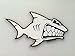 Shark Right Facing Surfing Sticker Decal