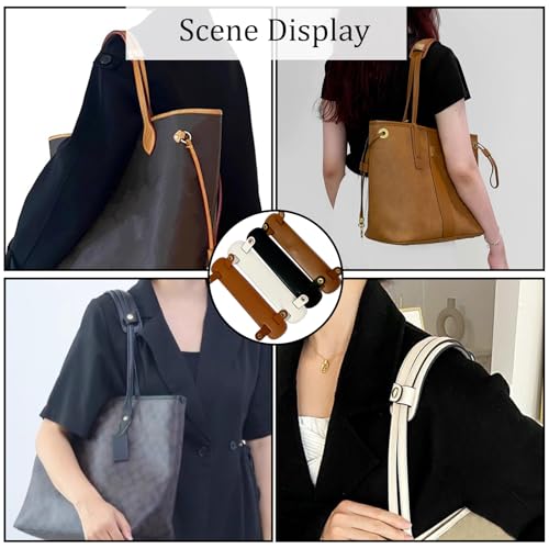 Image of 2 Pack Leather Purse Shoulder Strap Pads for Pressure Relief, Detachable Bag Handle Wrap Cover