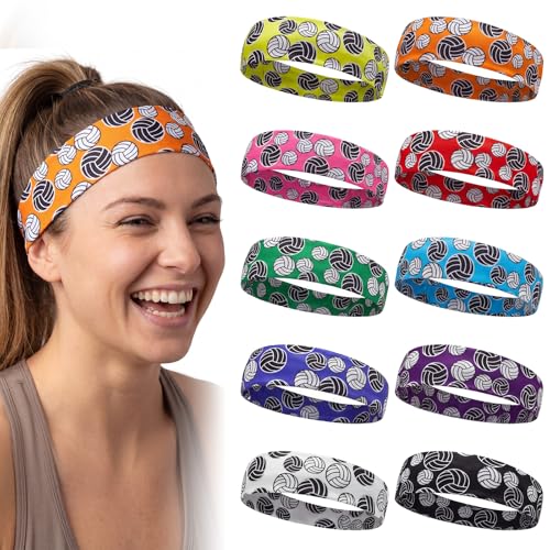 MTLEE Volleyball Headbands 10 Pcs for Girls, Teens, Women