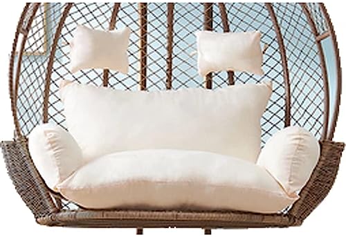 ZTGL HäNgesessel Kissen XXL, Twin Sitzkissen HäNgesessel 2 Personen, Ultra Dick Auflagen & Polster FüR Schwingsessel, Outdoor Indoor HäNgesessel Polsterauflage Wasserdicht,Weiß