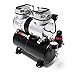 Produktbild Wiltec Airbrush Kompressor AS196 mit Lufttank 2 Zylinder Kolben 6 bar Abschaltautomatik