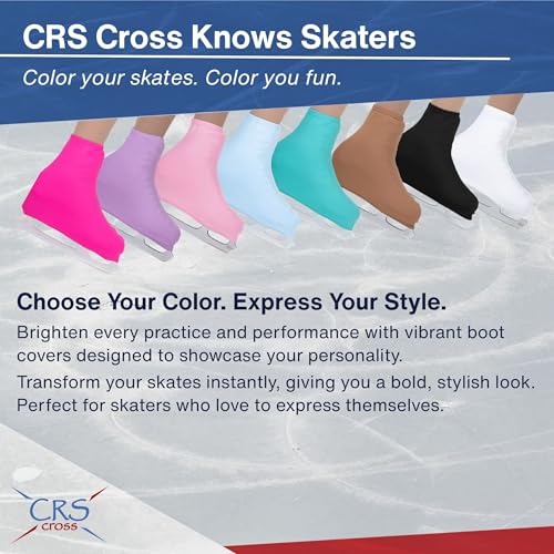 CRS Cross Skating Boot Covers Lycra Ice Skate Covers. Performance Ready Protection for Figure Skates, Ice Skating, Roller Skates. (White, Youth) - Thumbnail 3