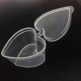 Slime Containers with Lids - Heart-shaped Multi Purpose Plastic Cup for 20g Slime 24 Pack