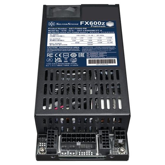 Silverstone Technology FX600z Platinum, Cybenetics Platinum 600W Vollmodulares Flex ATX-Netzteil, SST-FX600-PM