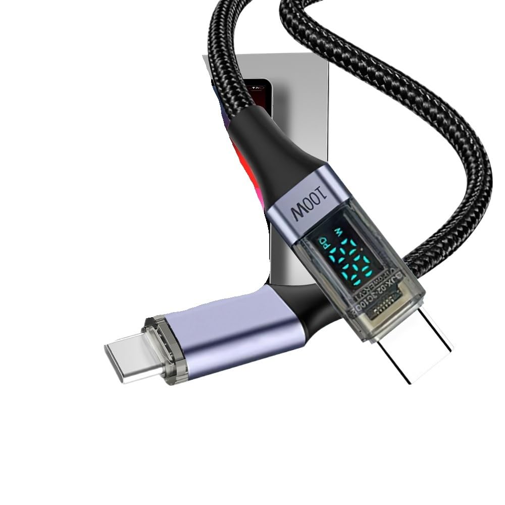 Kabel USB C PD 100 W cyfrowy wyświetlacz, przewód danych USB C do C, 0,5 m, 1 m, 2 m, szybki znak, ge typ / C ładowanie (2 m, zielony)