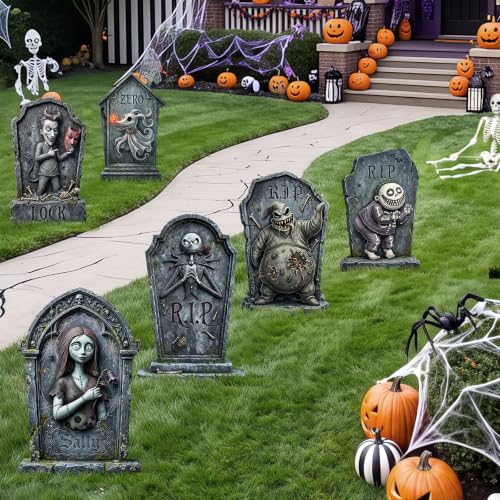 KLYRO 17 Inch Tombstones Halloween Decor Yard signs (6 Pack) — view 3
