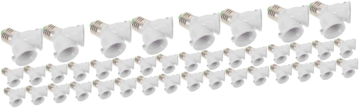 40pcs Light Socket Splitter Adapter Dual Bulb Socket Converter for Enhanced Illumination Easy Installation Compatible Lighting Setups