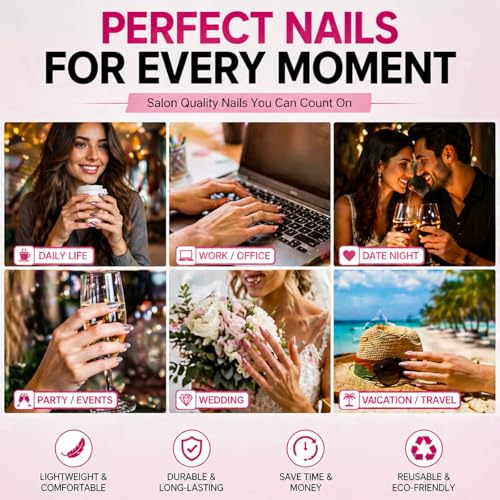 30Pcs 4th of July Press on Nails Almond Patriotic Fake Nails with American Flag Star & Fireworks Designs Red White Blue False Nails Medium Acrylic Stick on Nails for Women Independence Day Decoration