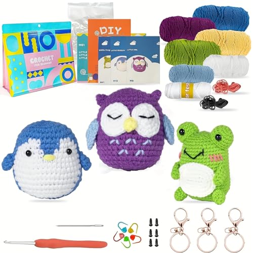 WYRVOX Crochet Kit for Beginners - Crochet & Knitting Kit for Adults & Kids, Learn to Crochet Animal Kits, Crocheting Supplies