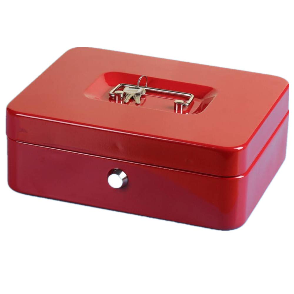 HALAWAKA Portable Metal Cash Box Safe Box Strongbox With Lock Coin Storage Box Storage Box Cash Register — image 1