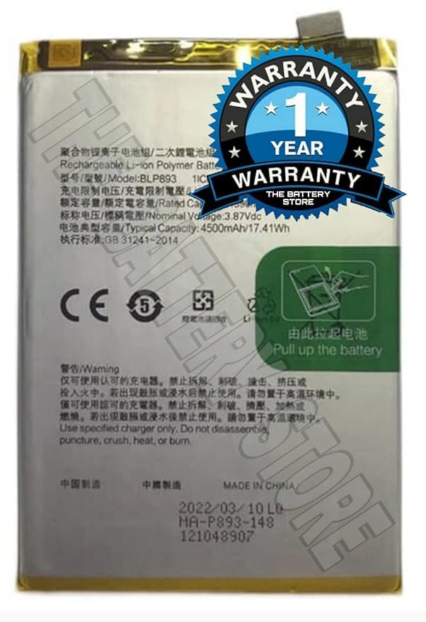 Image of THE BATTERY STORE Original BLP893 Battery for Oppo Reno 7 Battery with 1 Year Warranty ***(NN206)