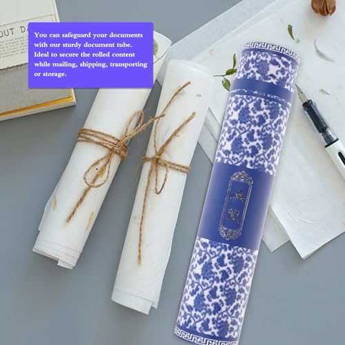 Image of VILLCASE Painted Tube Calligraphy and Painting Box 5.37X1.15 Inch Durable Art Tube with Secure Caps for Poster Storage and Drawing Transport Organizer