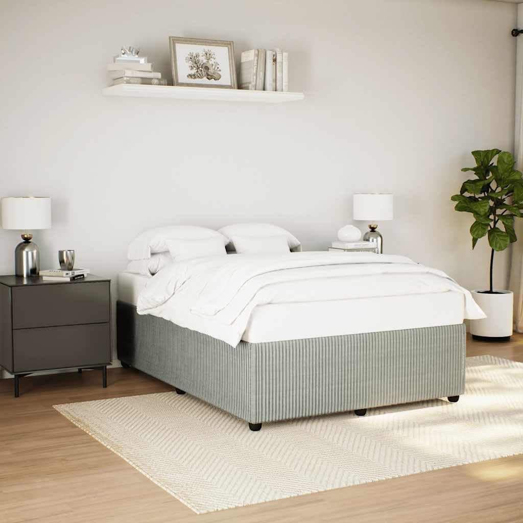 Light Grey Velvet Full Bed Frame with Sturdy slatted Platform Foundation, Durable Heavy-Duty Plywood Construction, Easy-Assembly Design
