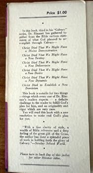 Hardcover The purposes of Calvary Book