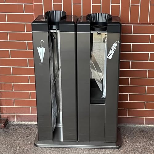 Automatyczny Stojak Do Pakowania Mokrych Parasoli Z Dozownikiem, Trwałe Metalowe Rozwiązanie Do Pakowania Parasoli W Miejscach O Dużym Natężeniu Ruchu, Zawiera 200 Worków, Kolor Czarny