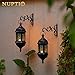 2 Pcs Hanging Candle Lantern Moroccan Chandelier Retro Candle Holder Moroccan Vintage Metal Hollow Wedding Hanging Candle Holders Lantern Contain 35cm Chain, Black
