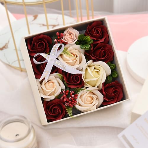 Ideal Swan IS-US-JHFH-FS Rose Bath Soap - Rose Flower Floral Scented Rose Soap Petals In Flower Box thumb #6