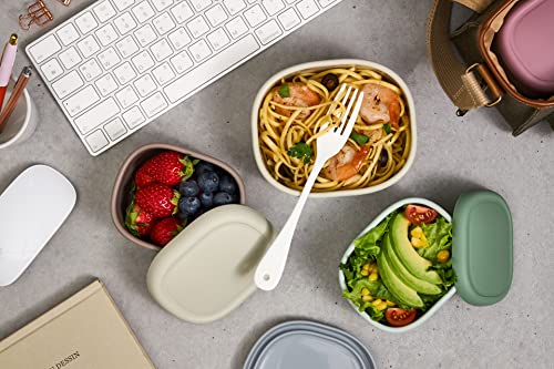 Bnu Silicone Containers Set Of 3 – Premium Meal Prep Container For Kitchen, Camping, Office – Heat Resistant Non-Bpa Leakproof Food Containers – Modern Colors And Durable Design (Ivory Brown) #TOP6