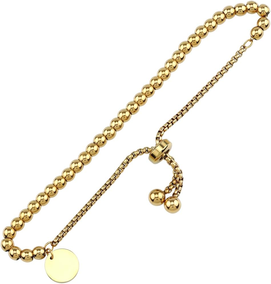 Silvershake SueBue 18K Yellow Gold Plated Stainless Steel Trendy Bead Balls 6 to 7.5 Inch Adjustable Bracelet Jewelry for Women - Image 3