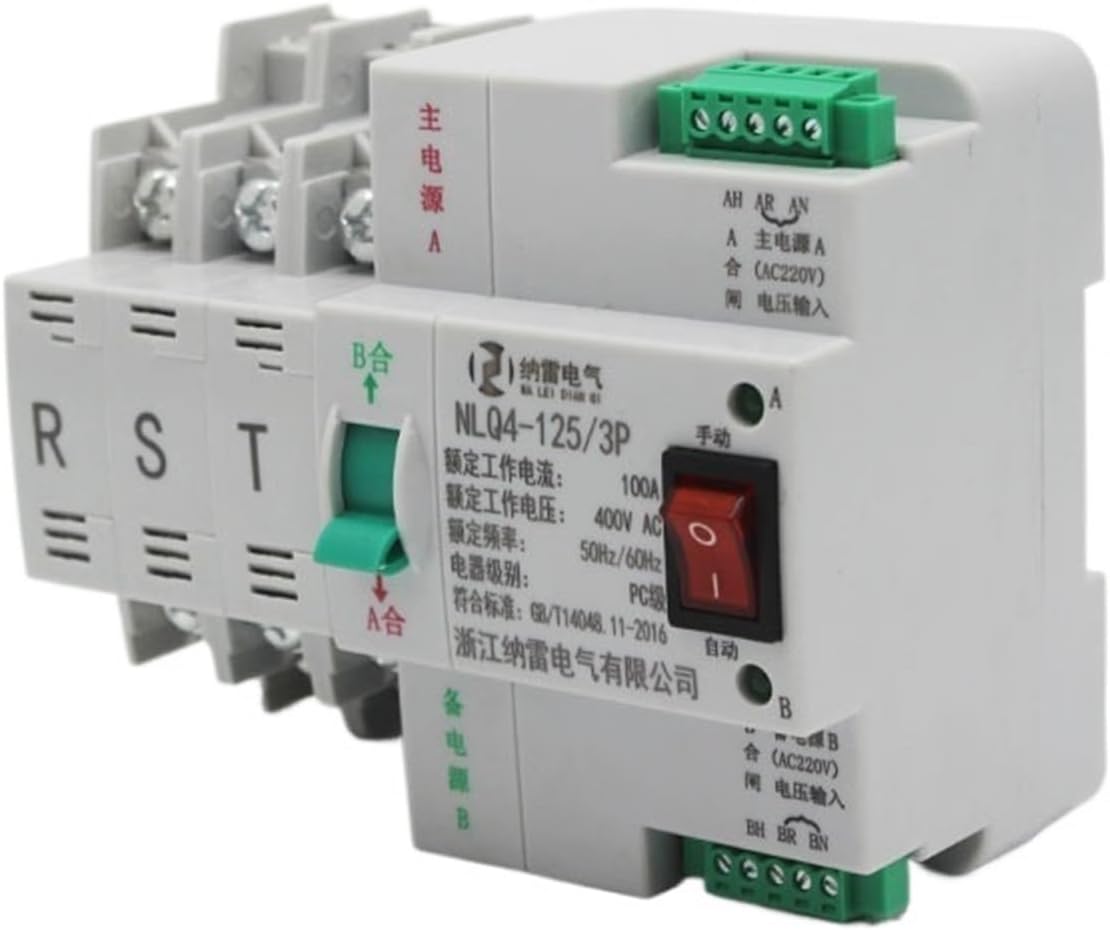 380V three-pole two-way power supply switching uninterruptible dual power automatic transfer switch NLQ4-63A100A/3PC(3P 50A)