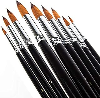 STARVAST Acrylic Paint Brushes, 9PCS Synthetic Nylon Art Paint Brush Set Pointed Paint Brushes for Acrylic Watercolor Oil Painting