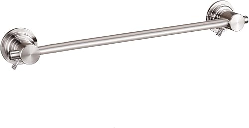 JiePai Toallero con ventosa de 24 pulgadas de níquel cepillado, toallero adhesivo para puerta de ducha, toallero de succión (níquel cepillado, 24