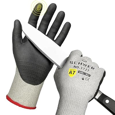High Level Cut Resistant Work Gloves for High Risk Work, ANSI A7 Cutting Gloves with Reinforced Thumb, Used for WoodWorking, Construction, Non Slip, Durable, Breathable & Cool, L, 1 pair, PR3727