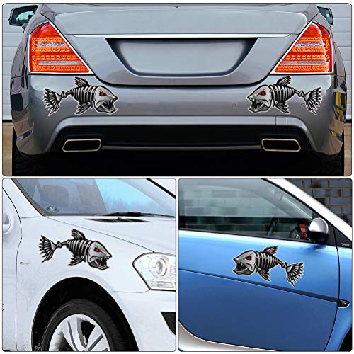 VORCOOL Packung mit 2 Skeleton Fischknochen Vinyl Aufkleber Sticker Kayak Fischerboot Car Graphics - 6