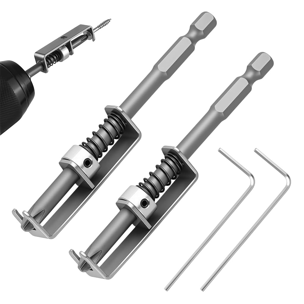 Serplex® 2PCS Screw Holder Bit, Spring-Loaded 1/4" Hex Shank Steel Drill | Secure Fastener Holding for Aligned Driving, Adjustable Grip for Wood and Self-Tapping Screws, Steel, Drill and Screwdriver U